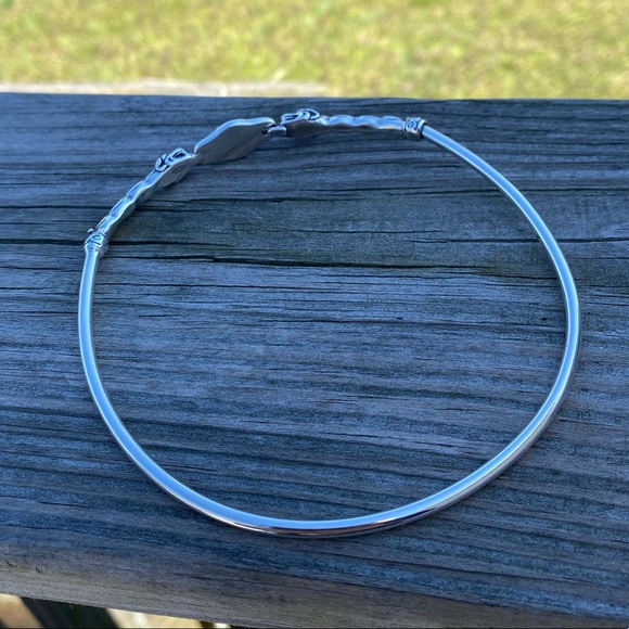 Celtic Lion Torc Necklace .925 Sterling Silver w/ genuine Hematite gem USA - Picture 15 of 15